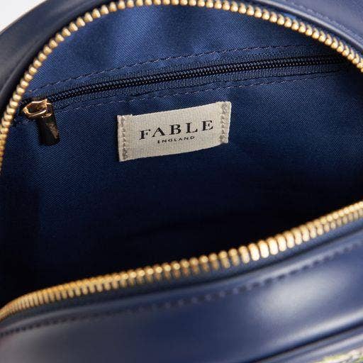 Chloe Embroidered Circle Purse - Navy - UK, US & EU