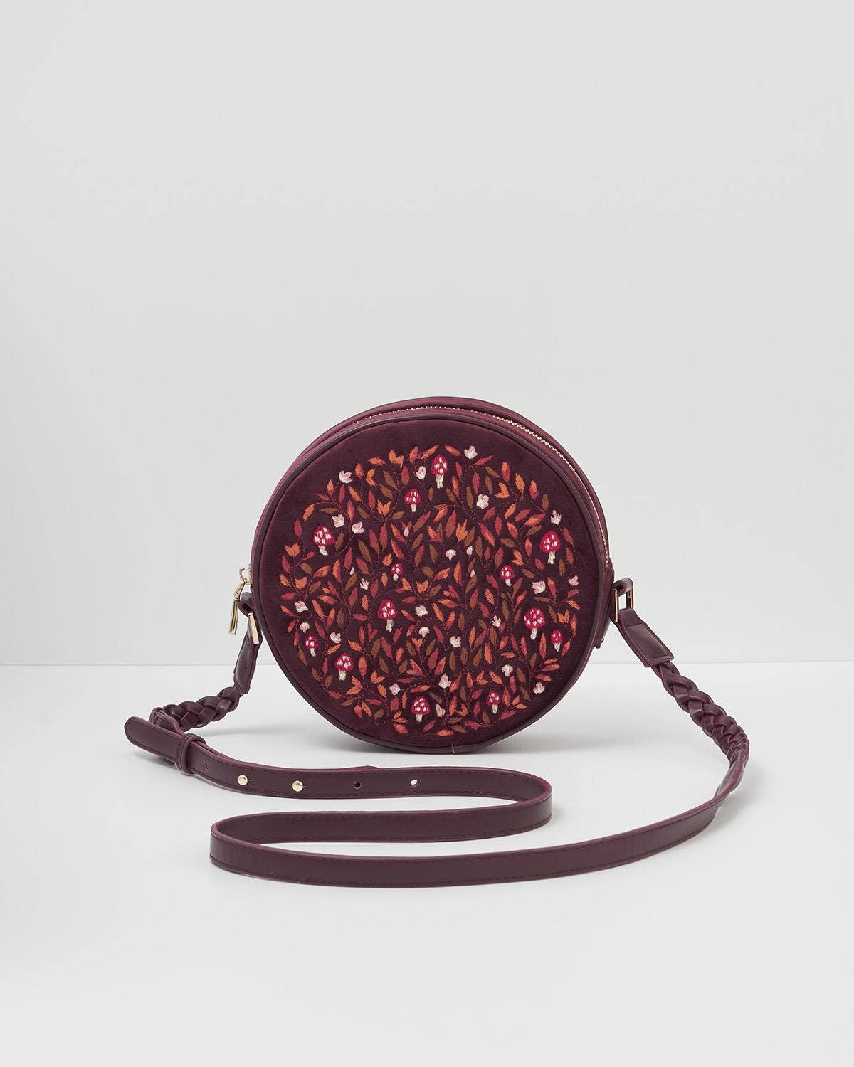 Magical Mushroom Embroidered Circle Purse - US, UK & EU
