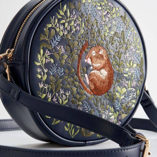 Chloe Embroidered Circle Purse - Navy - UK, US & EU