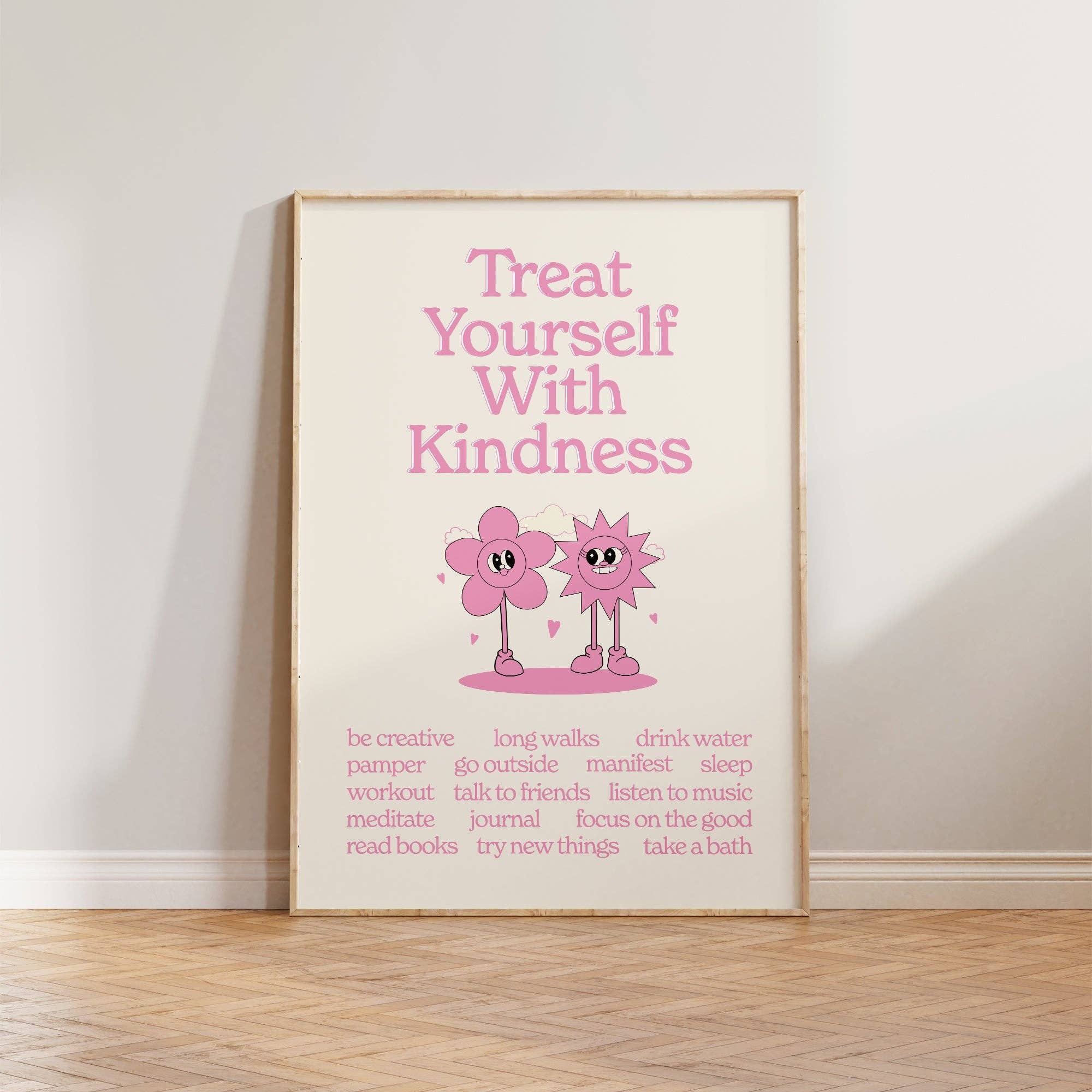 Retro Treat Yourself With Kindness Print