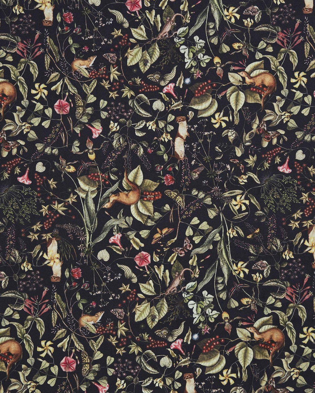 FABLE Wolf Garden Navy Scarf with Tassels - UK, US & EU