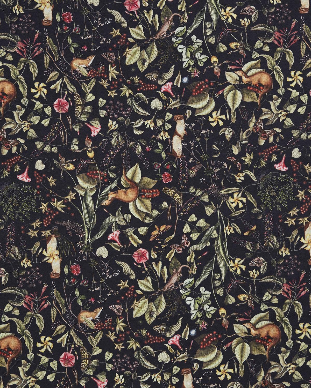 FABLE Wolf Garden Navy Scarf with Tassels - UK, US & EU